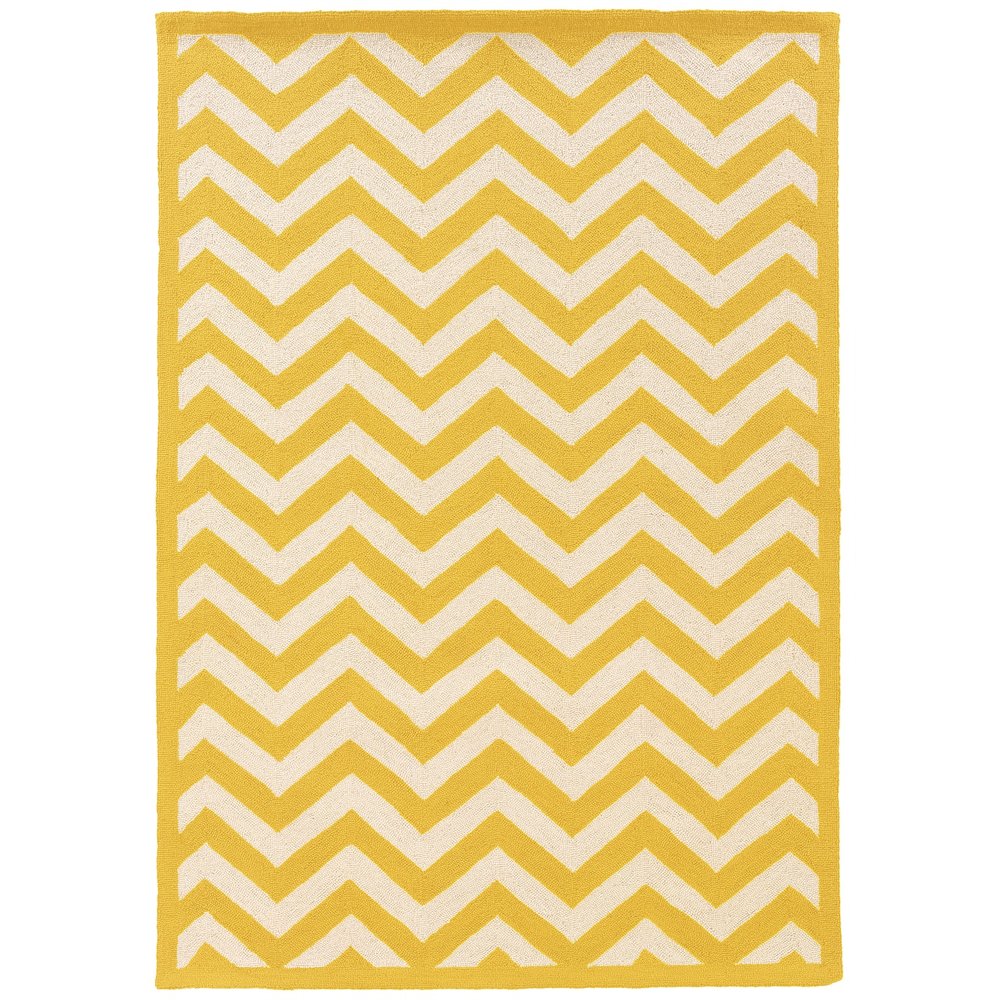 Silhouette Chevron Yellow & Ivory 5x7, Rug. Picture 1