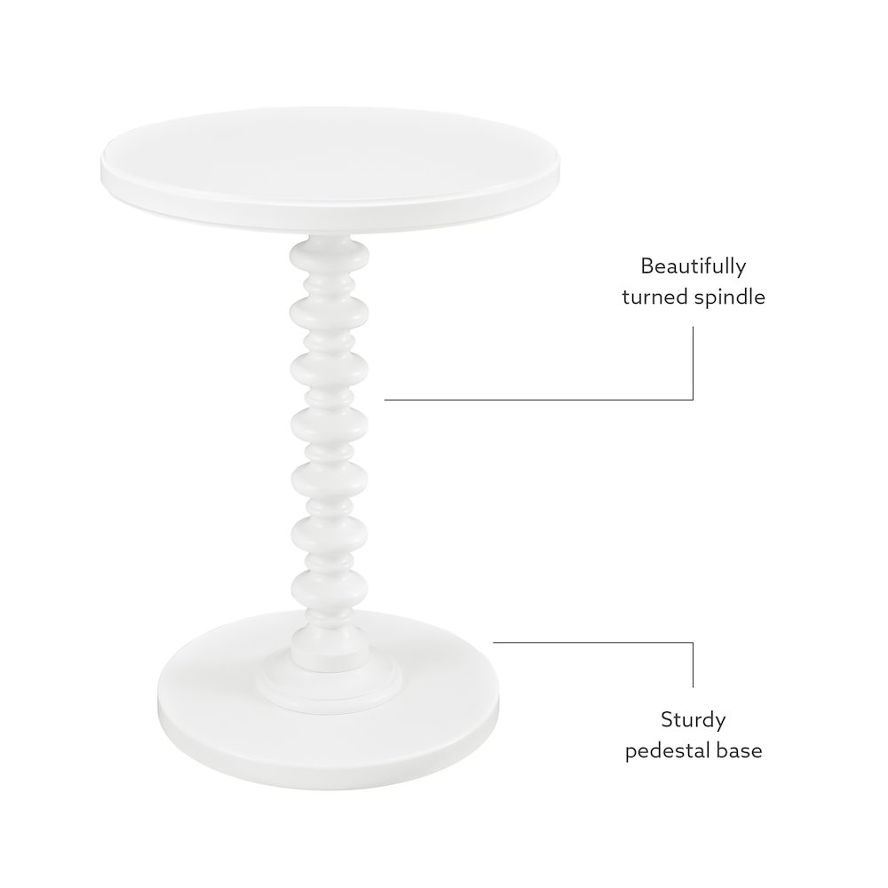 White Round Spindle Table. Picture 7