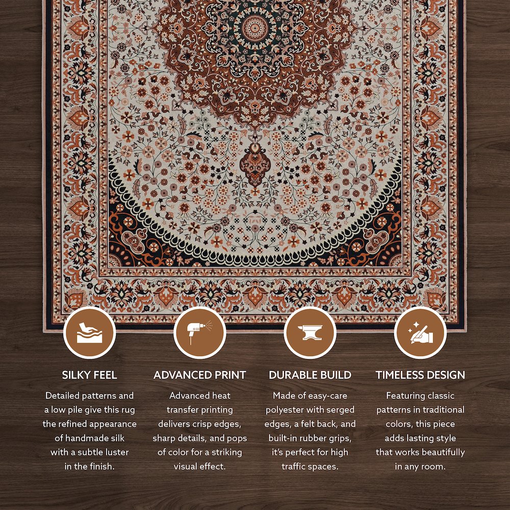 Emerald Harris Cream & Copper 3.3x5, Rug. Picture 2