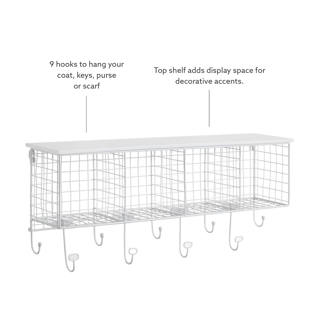 Four Cubby Wall Shelf White. Picture 8