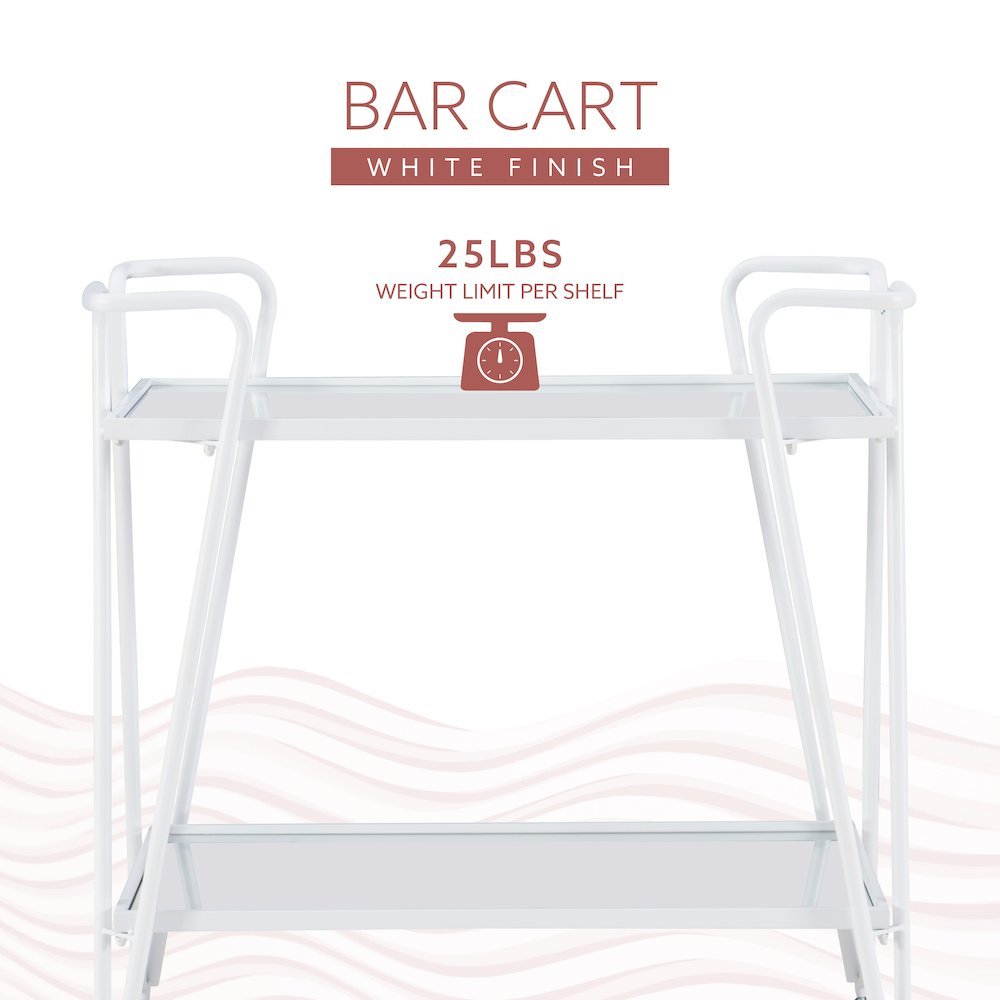 White Mid-Century Bar Cart. Picture 13