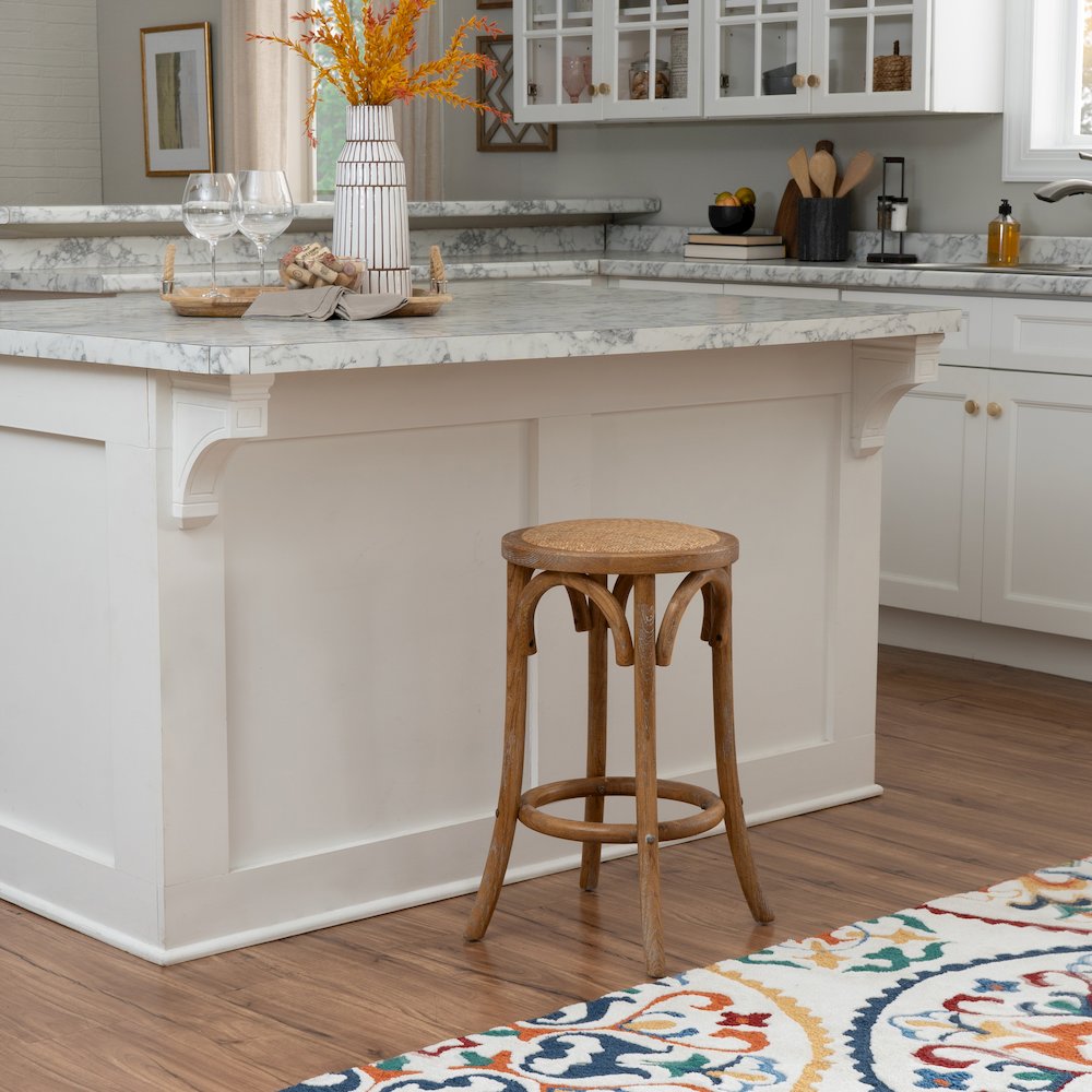 Rae Rattan Seat Backless Counter Stool. Picture 3