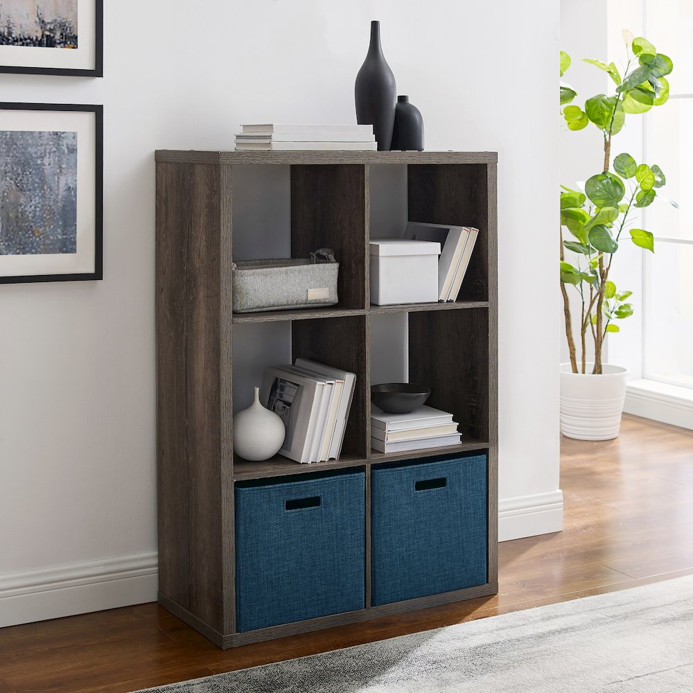 Galli 6 Cubby Storage Cabinet Grey. Picture 3