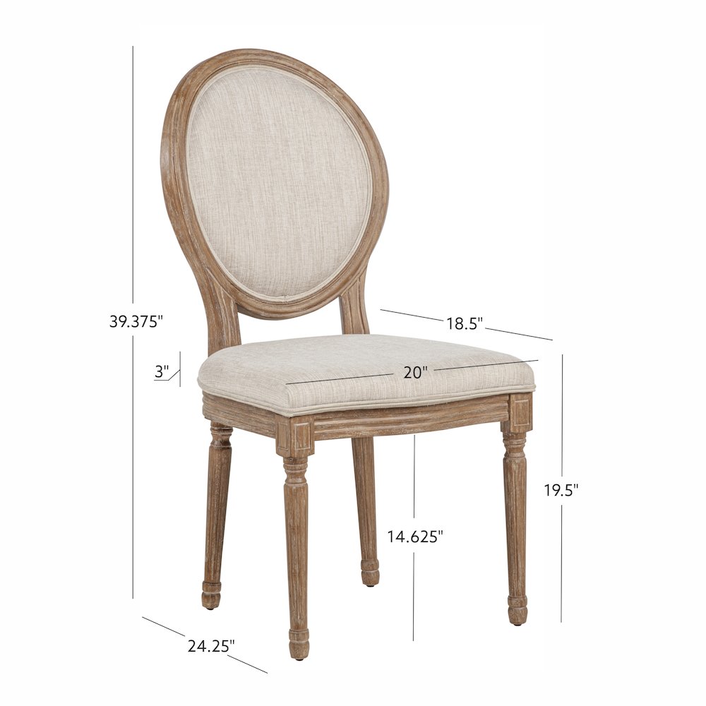 Avalon Linen Oval Back Chair Set Of Two. Picture 13
