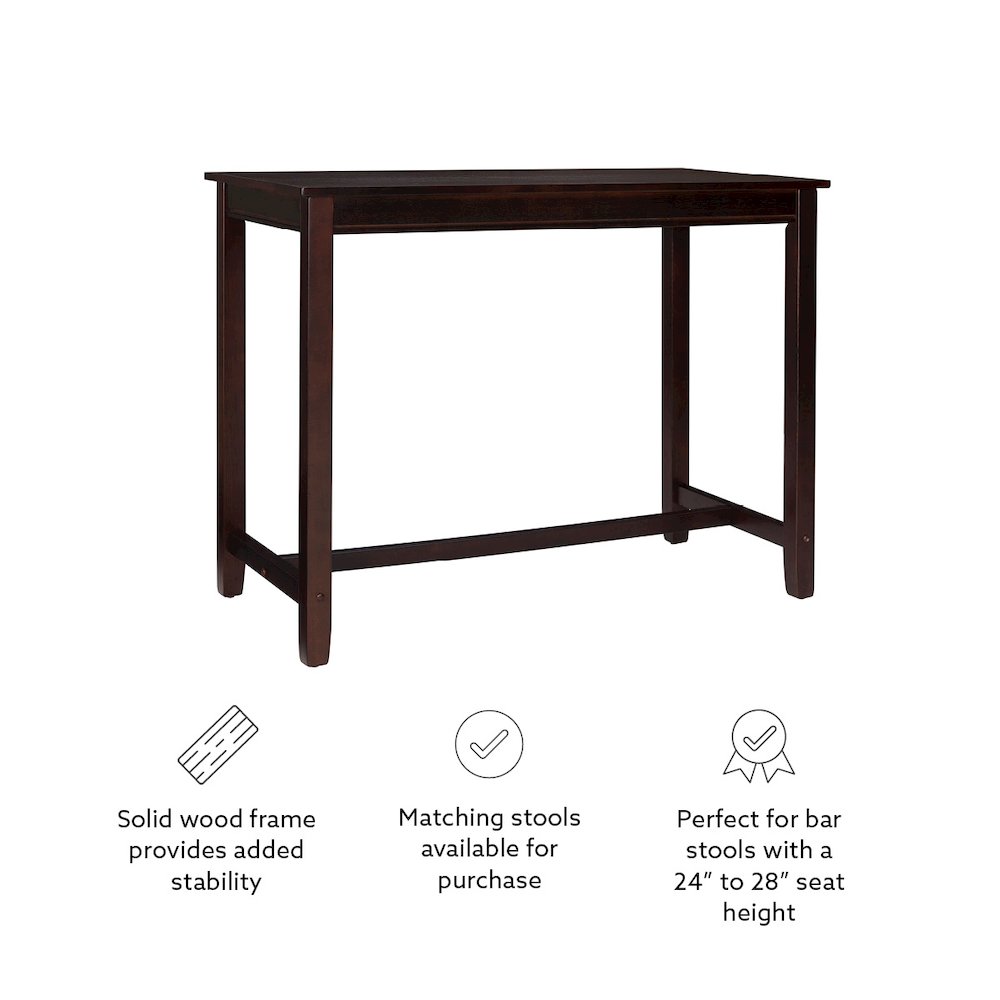 Claridge 36 Inch Counter Height Pub Table, Walnut. Picture 11