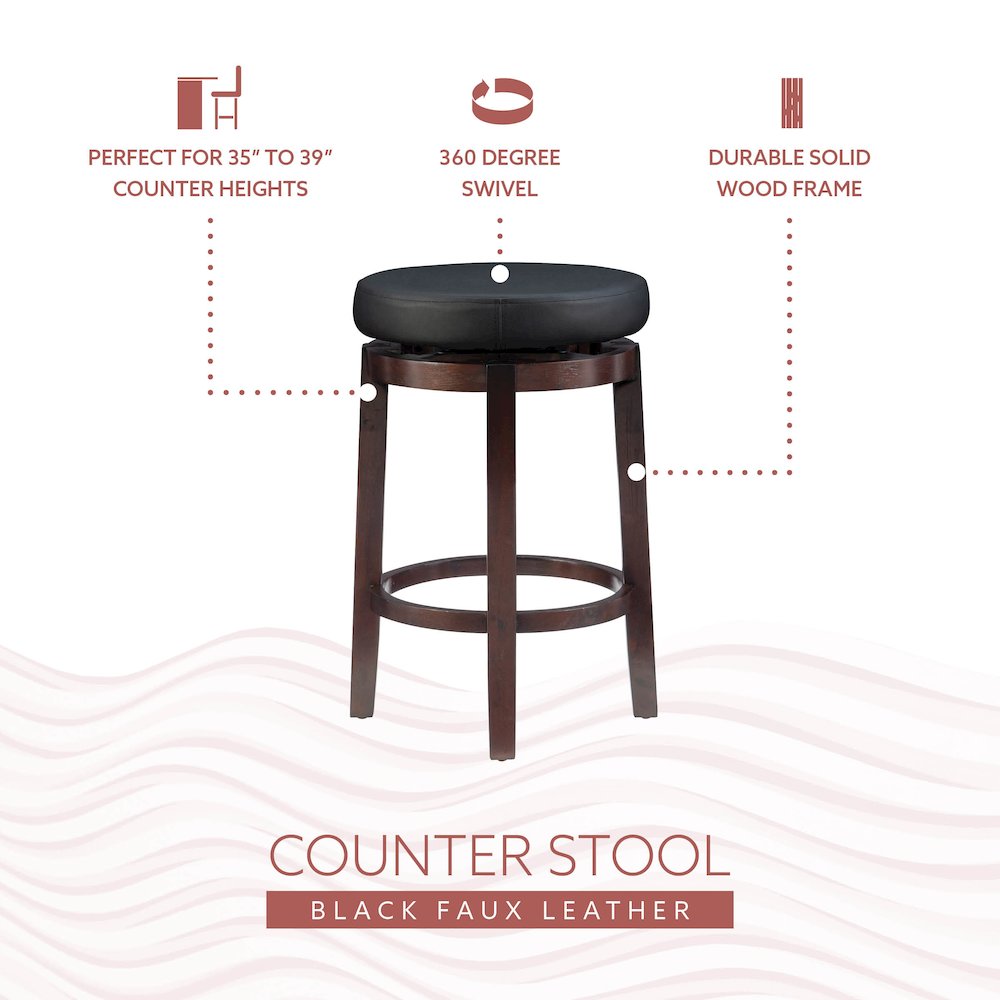 Maya Black 24 Inches Counter Stool. Picture 12