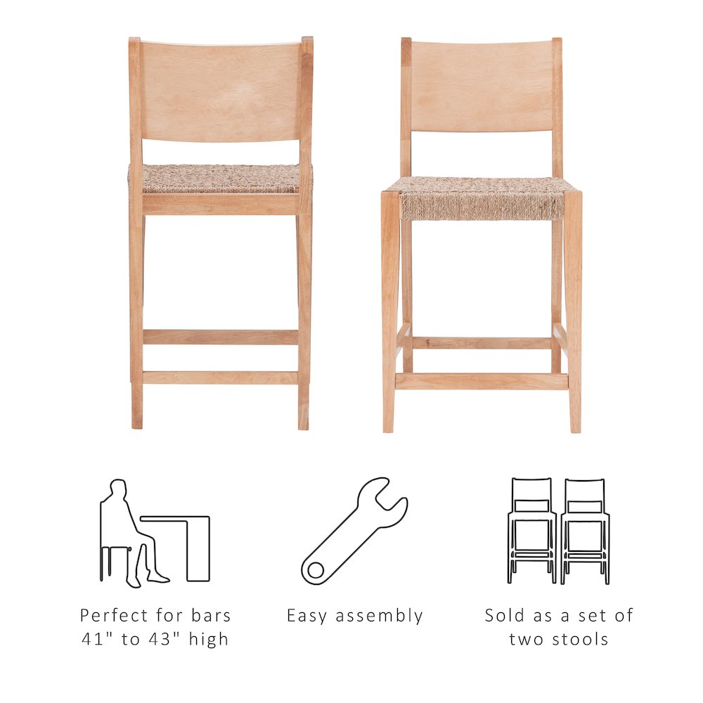 Cadence Counter Stool Natural  Set Of 2. Picture 14