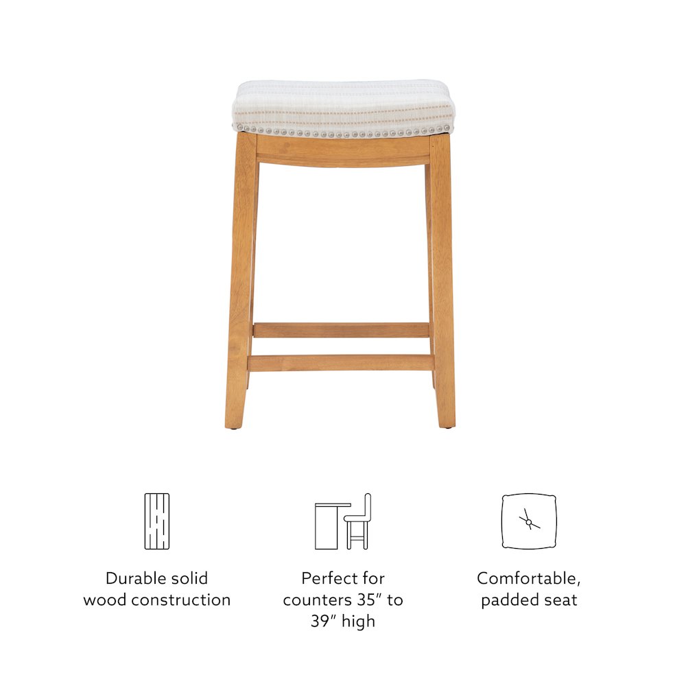 Claridge  Linen Striped Counter Stool. Picture 13