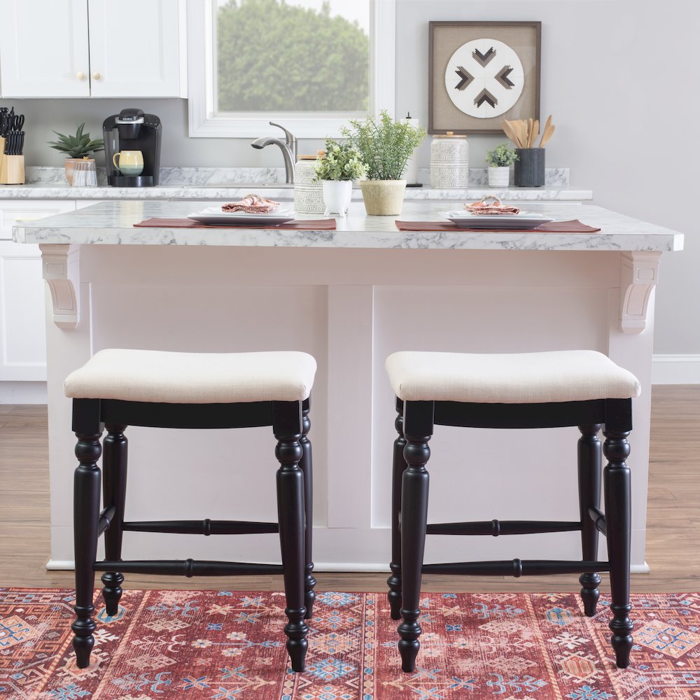 Marino Black Backless Counter Stool. Picture 2