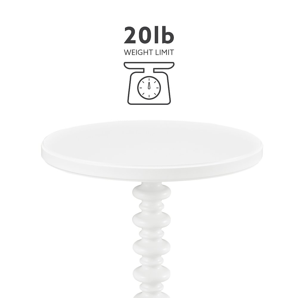 White Round Spindle Table. Picture 10