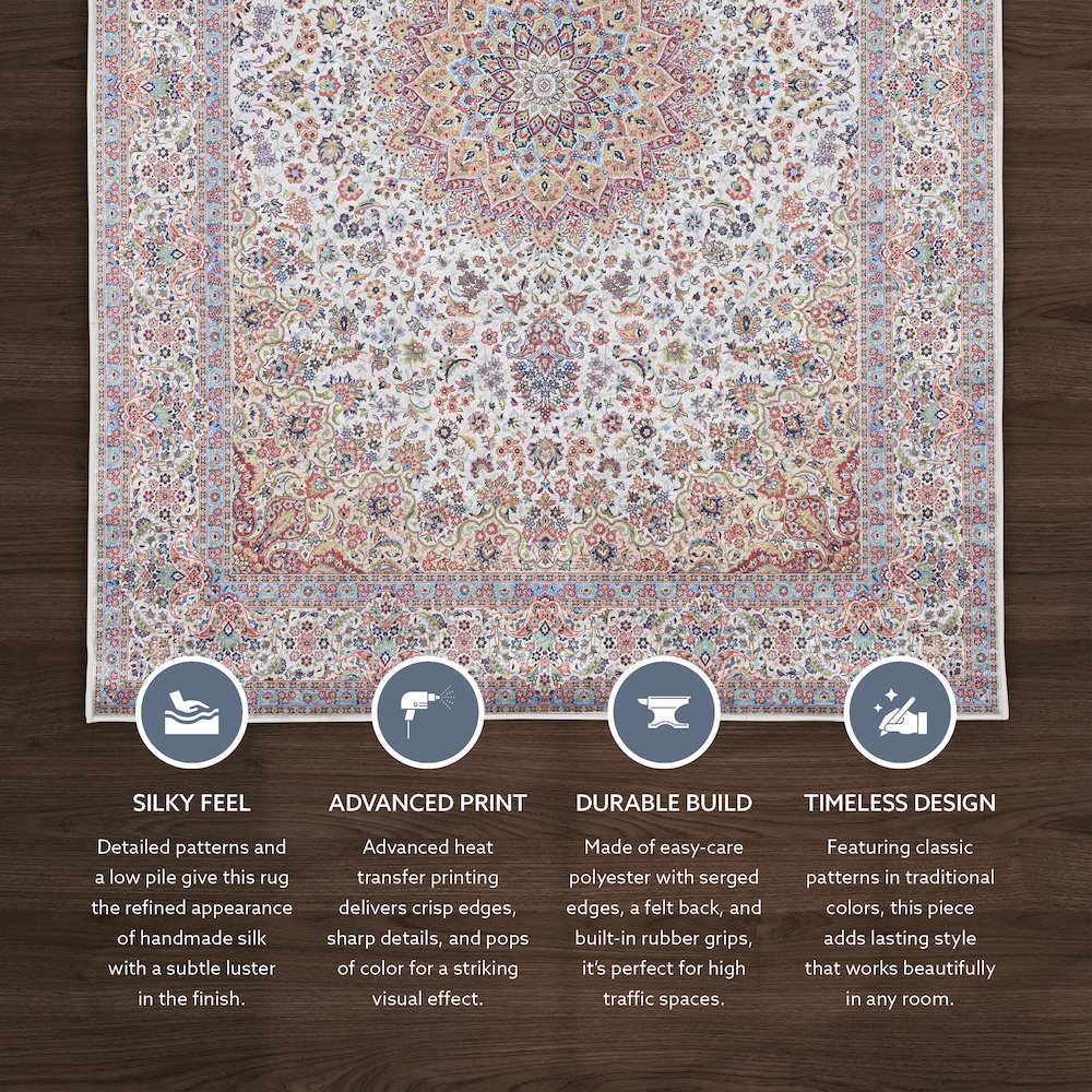 Emerald Kramer Ivory & Blue 3.3x5, Rug. Picture 2