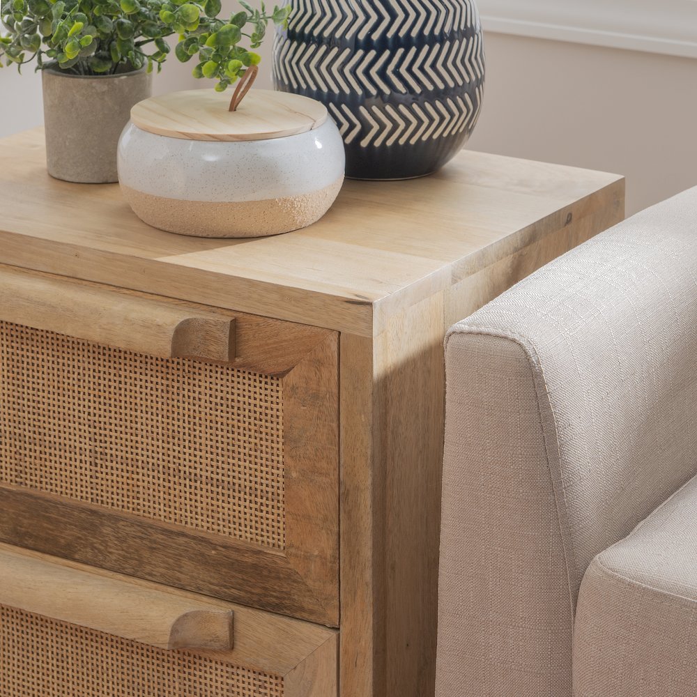 Janie Rattan Cabinet Two Drawers. Picture 5
