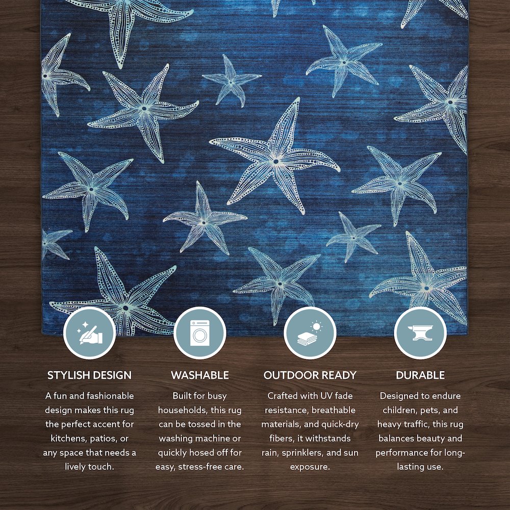 Outdoor Washable Boca Blue & Light Blue 3' X 5', Rug. Picture 4