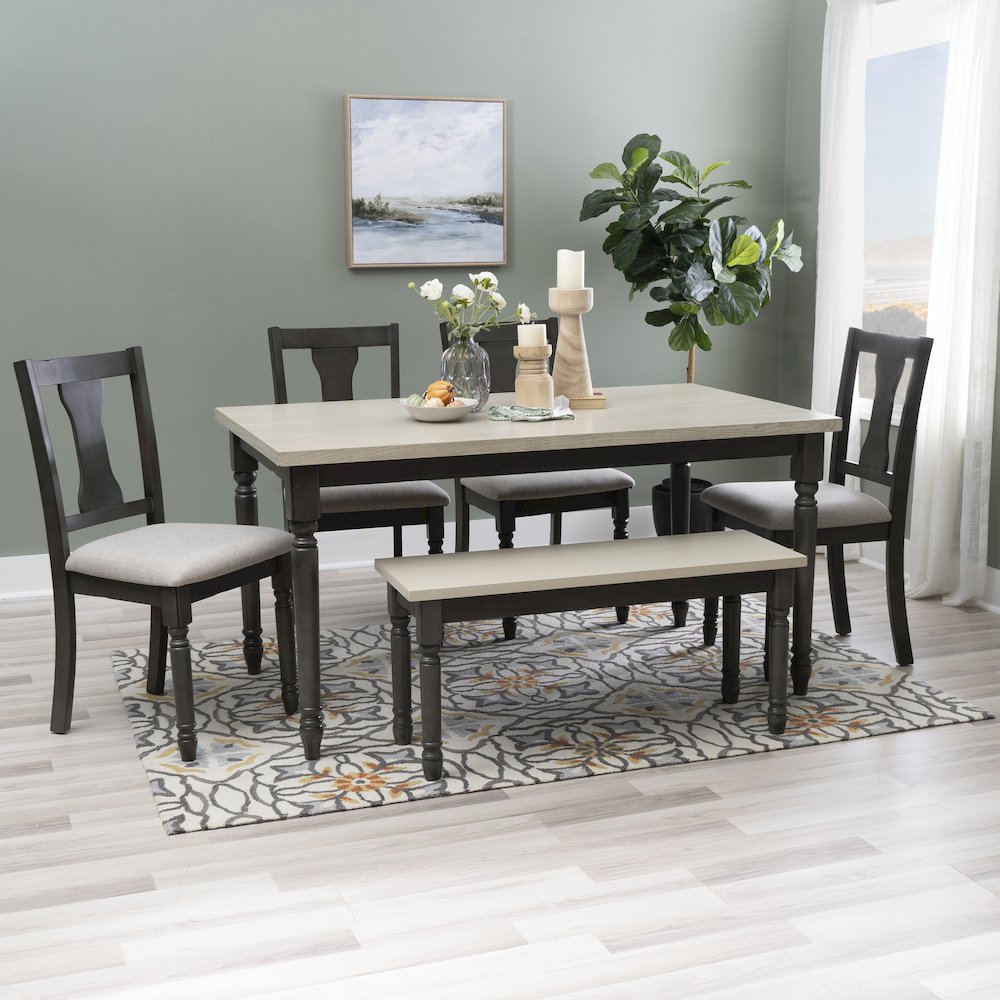 Willow 6 PC Grey Dining Set. Picture 2