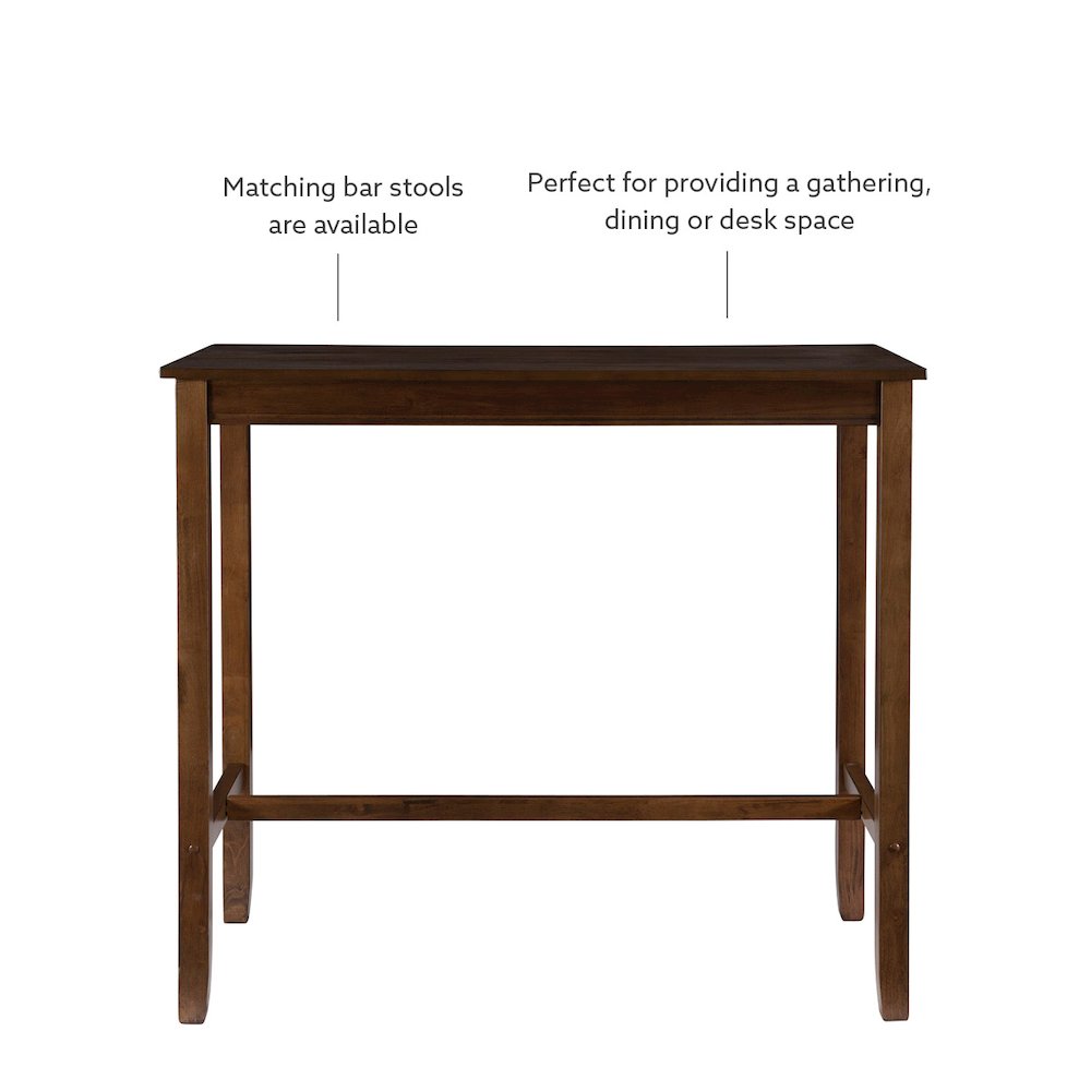 Claridge 42 Inch Bar Height Pub Table, Rustic Brown. Picture 7