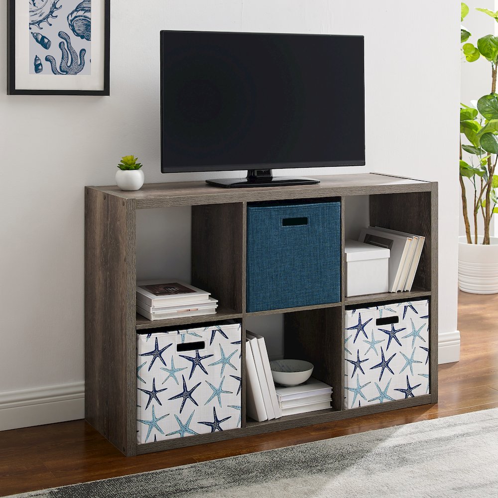 Galli 6 Cubby Storage Cabinet Grey. Picture 4