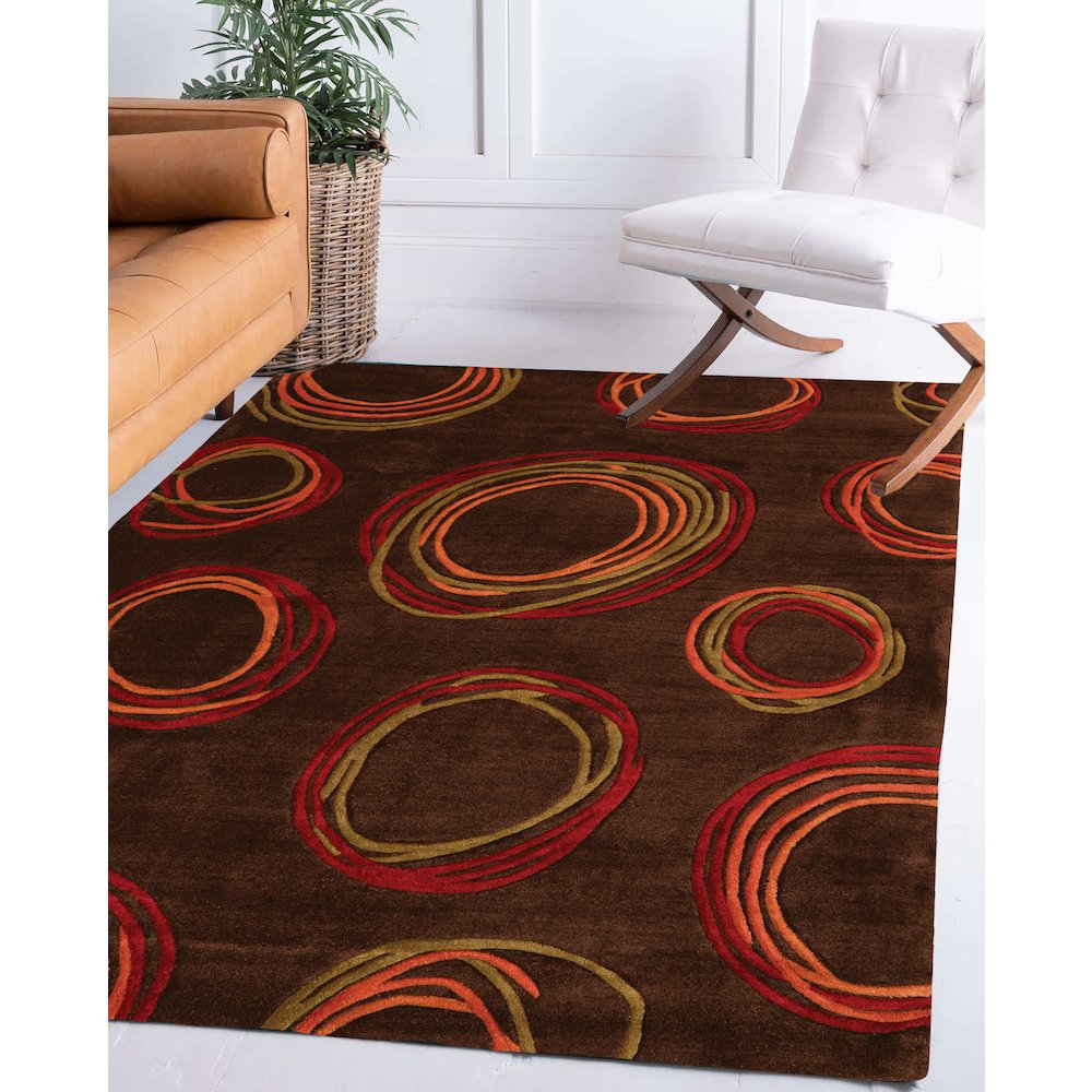 Trio Myra Chocolate & Rust 5x7, Rug. Picture 1