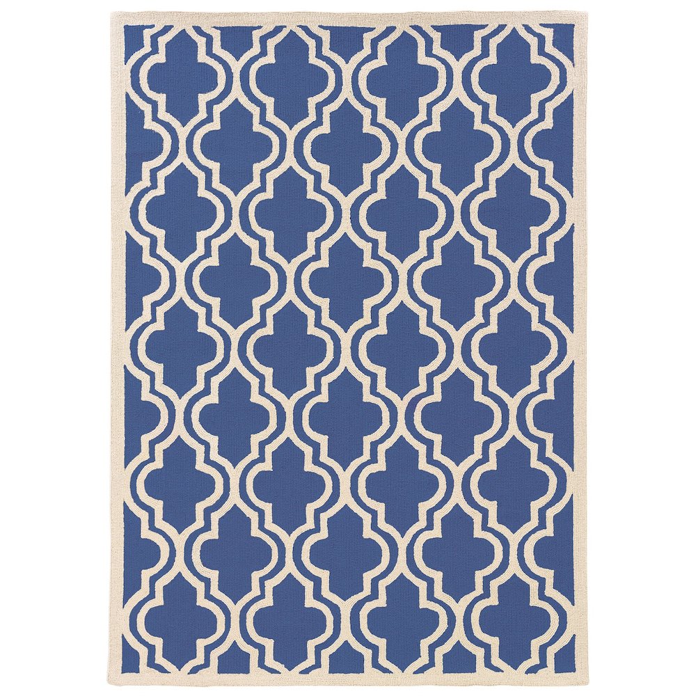 Silhouette Quatrefoil Navy & Ivory 8x10, Rug. Picture 1