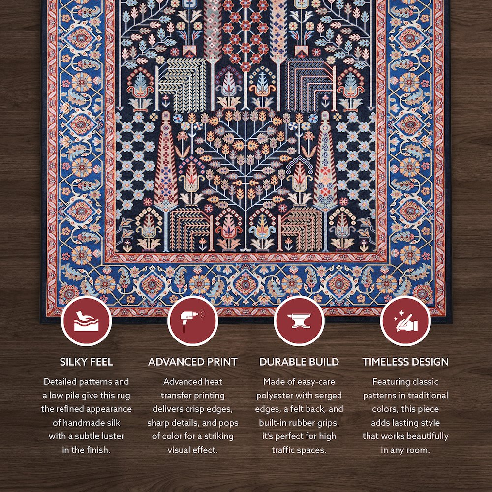 Emerald Tenley Navy & Red 3.3x5, Rug. Picture 2