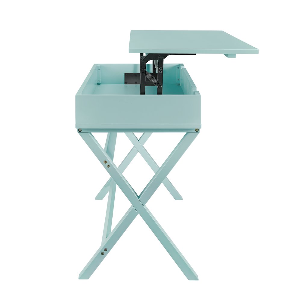 Peggy Lift Top Desk, Turquoise. Picture 6
