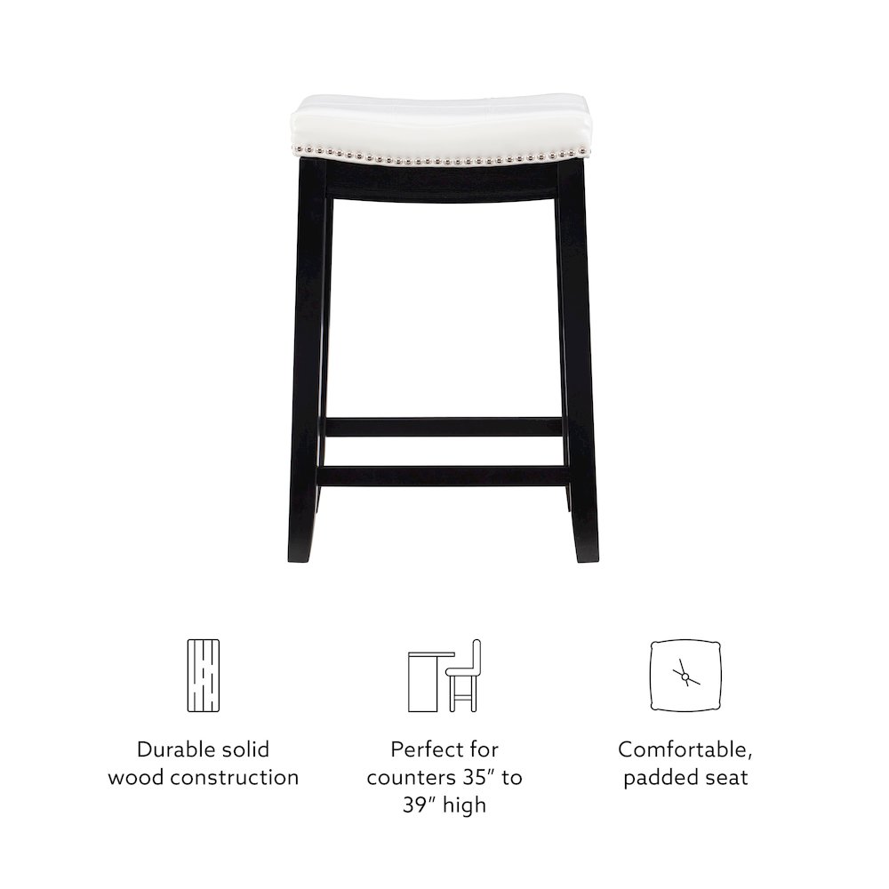 Claridge White Pu Counter Stool. Picture 13