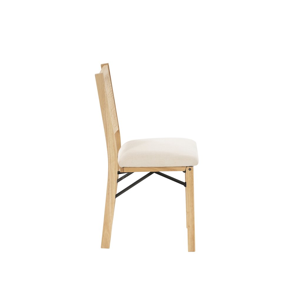 Bina Rattan Cane Folding Dining Side Chair, Beige. Picture 7