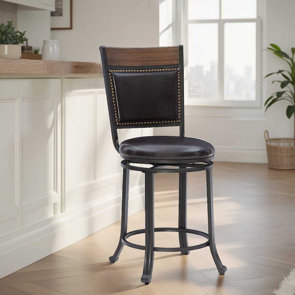 Franklin Swivel 24 inch Counter Stool Brown. Picture 5