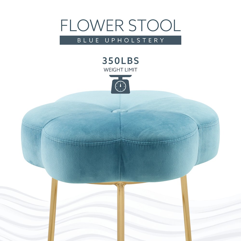 Seraphina Accent Vanity Stool, Blue. Picture 12