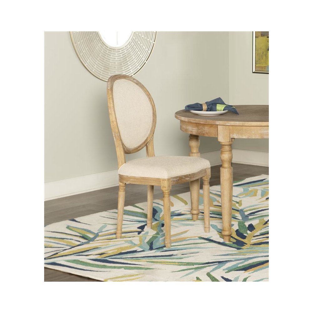 Avalon Linen Oval Back Chair Set Of Two. Picture 2