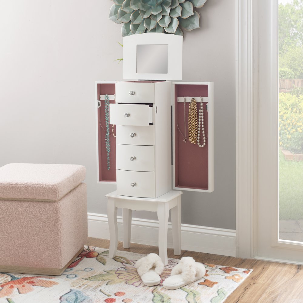 White Jewelry Armoire. Picture 4