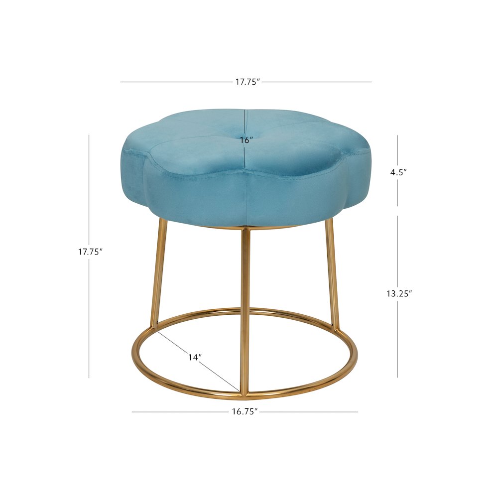 Seraphina Accent Vanity Stool, Blue. Picture 13