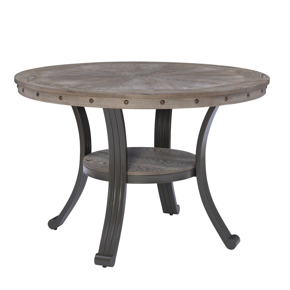 Franklin -45 inch Round Dining Table Pewter. Picture 8