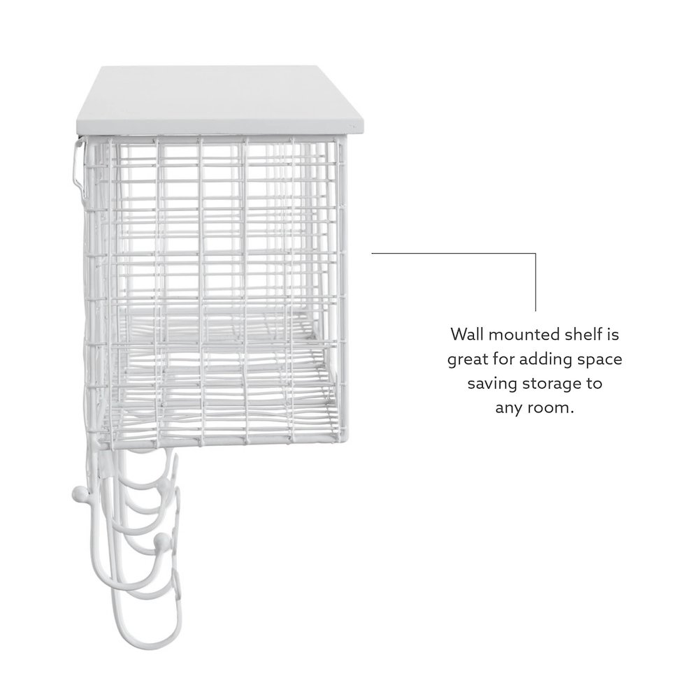 Four Cubby Wall Shelf White. Picture 10
