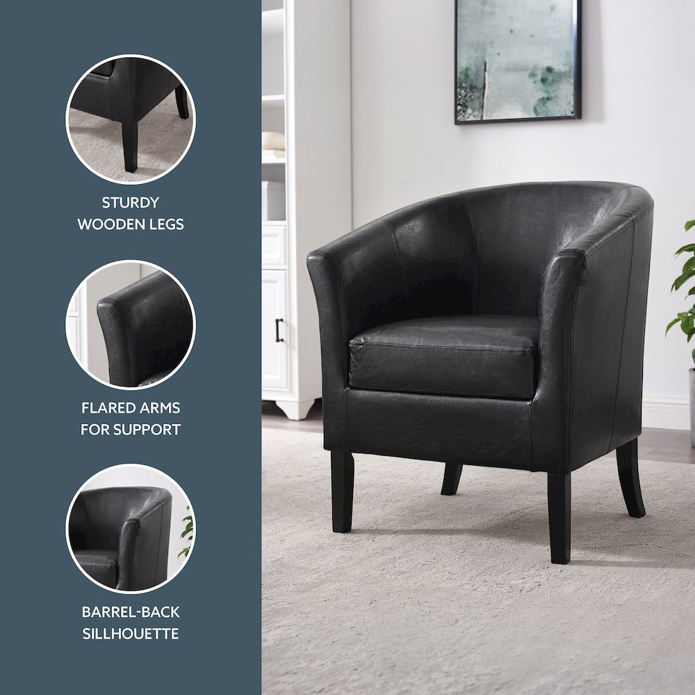 Simon Black Club Chair. Picture 8