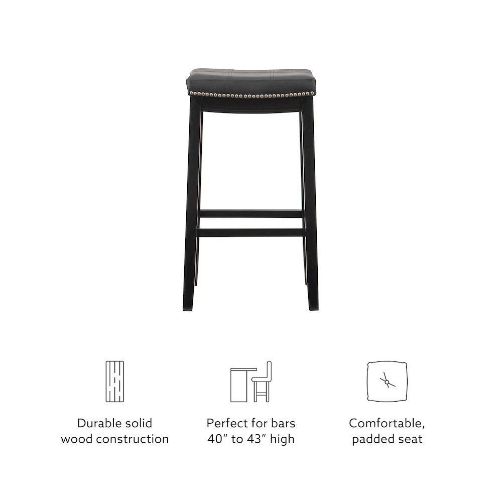 Claridge Black Barstool. Picture 12