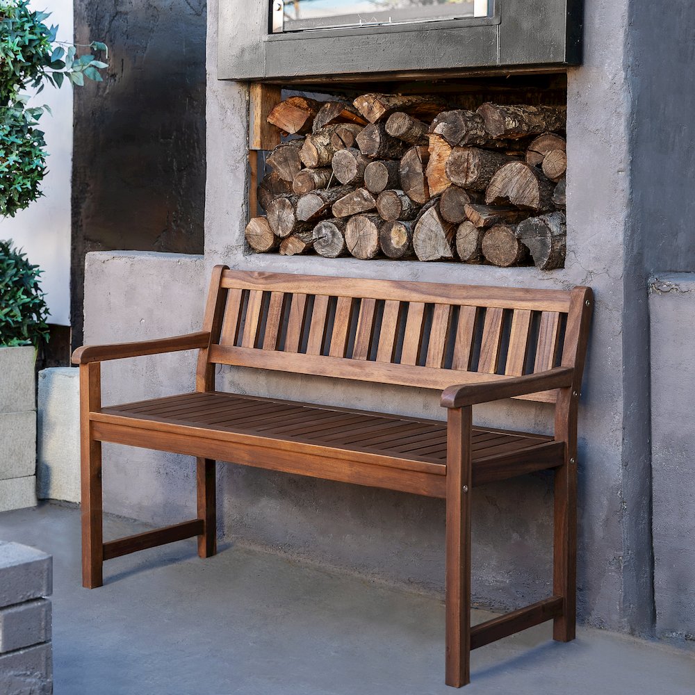 Catalan Bench - Acorn Finish. Picture 3