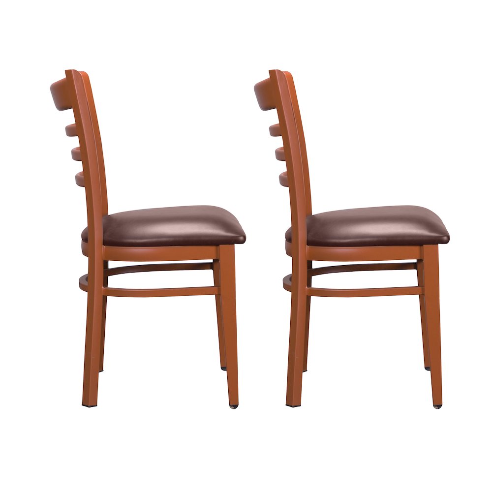 Baxter Metal Side Chair Honey  Burgundy Set Of 2. Picture 6