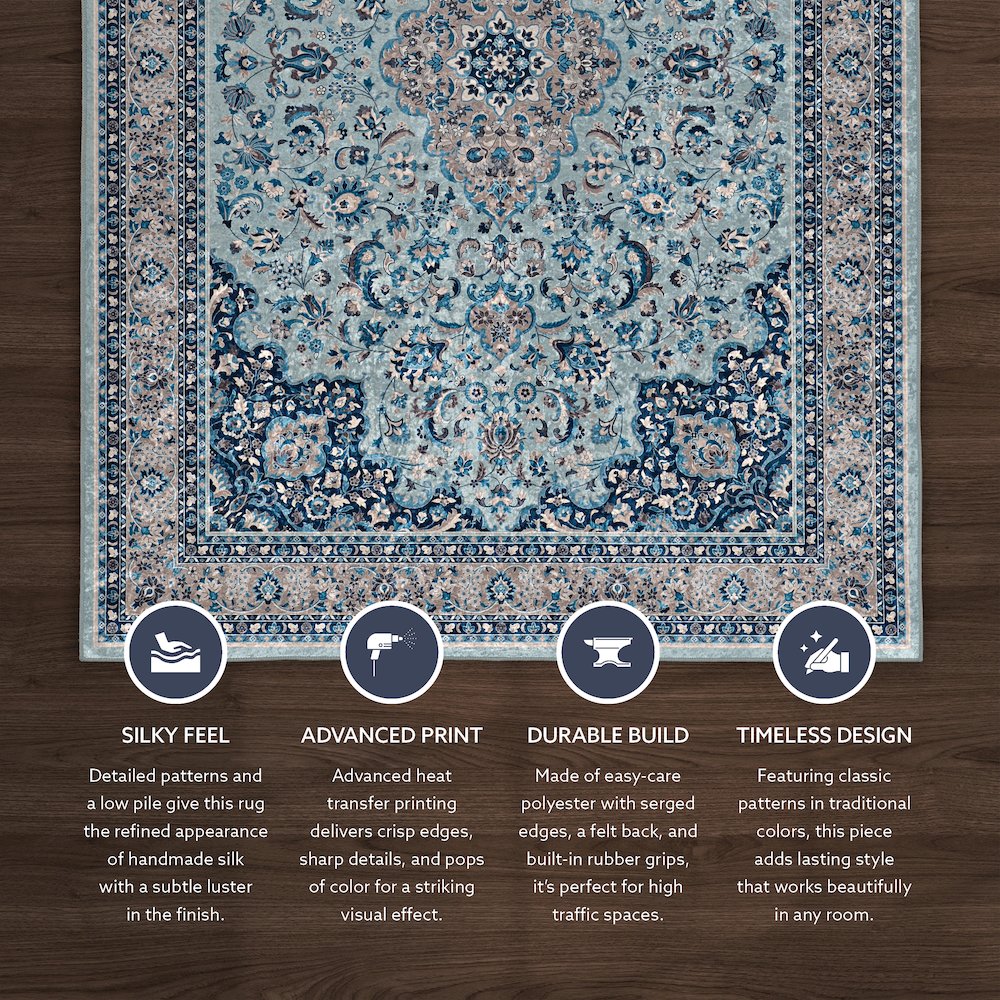 Emerald Barton Blue & Ivory 3.3x5, Rug. Picture 2