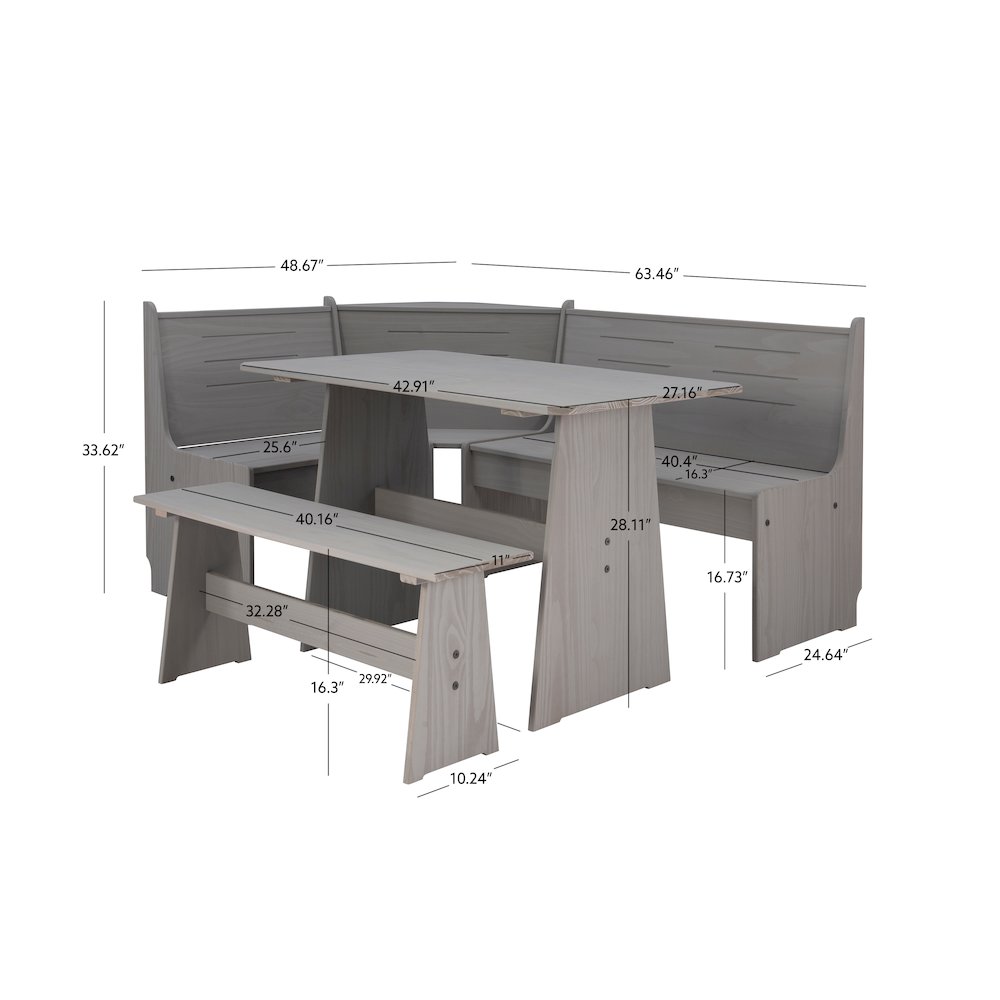 Waldron Corner Nook Set Grey Kit. Picture 19