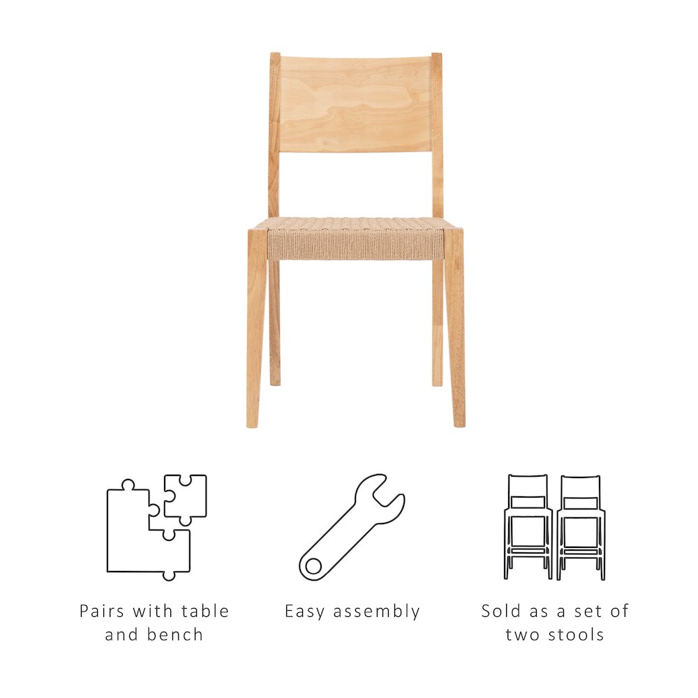 Cadence Dining Chair Natural - Set Of 2. Picture 13
