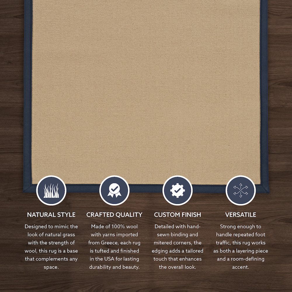 Athena Sisal & Blue 5x8, Rug. Picture 2