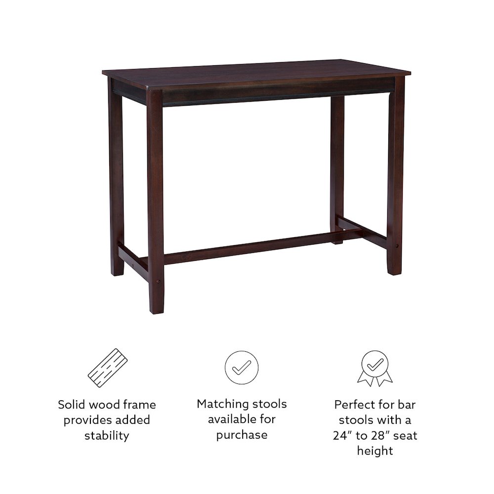 Claridge Counter Pub Table Brown. Picture 11