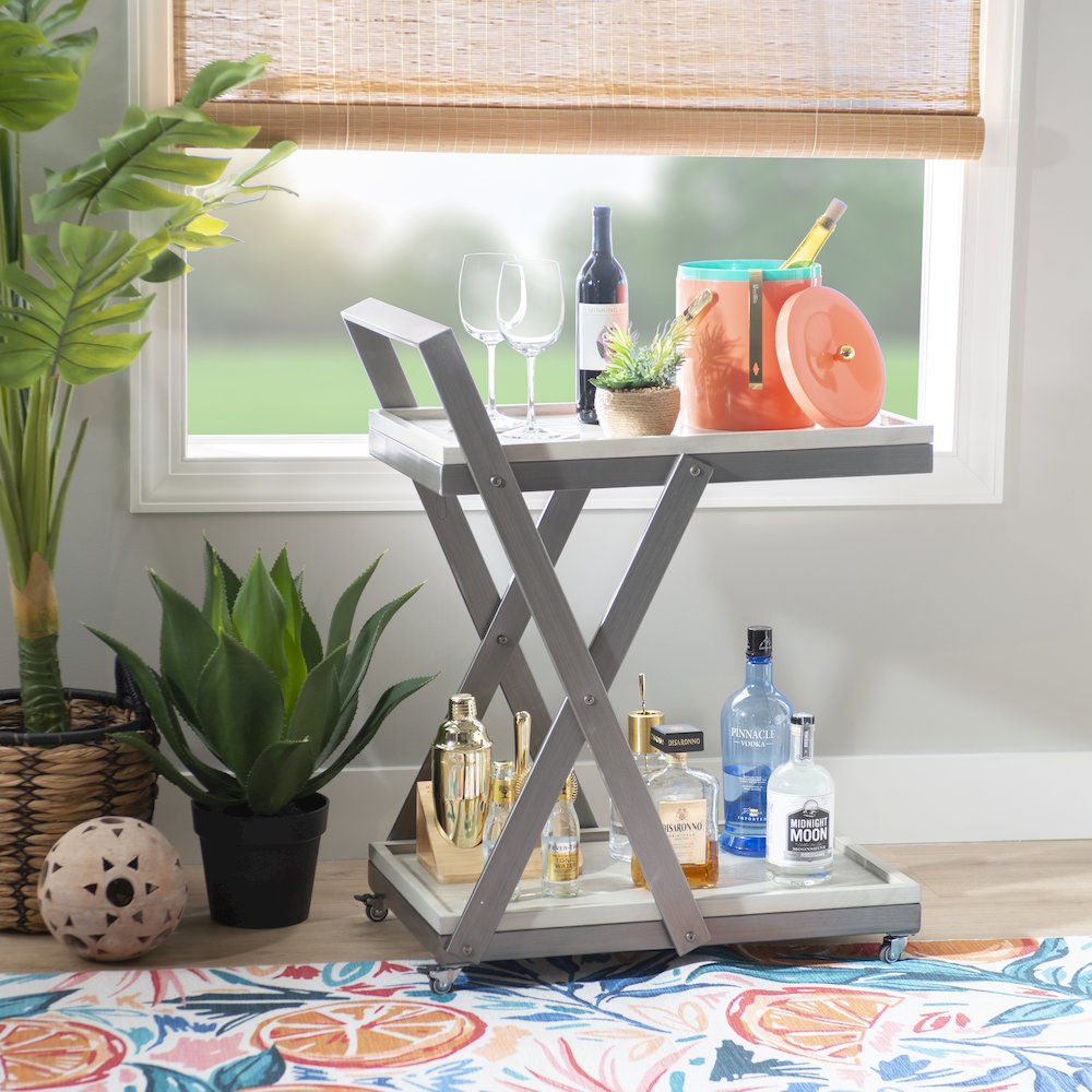 Elinore Bar Cart Pebble Gray. Picture 2