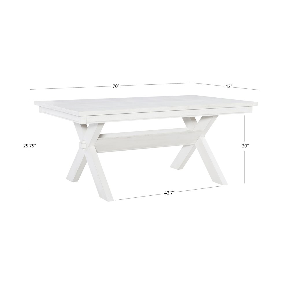 Turino Distressed White Dining Table. Picture 8