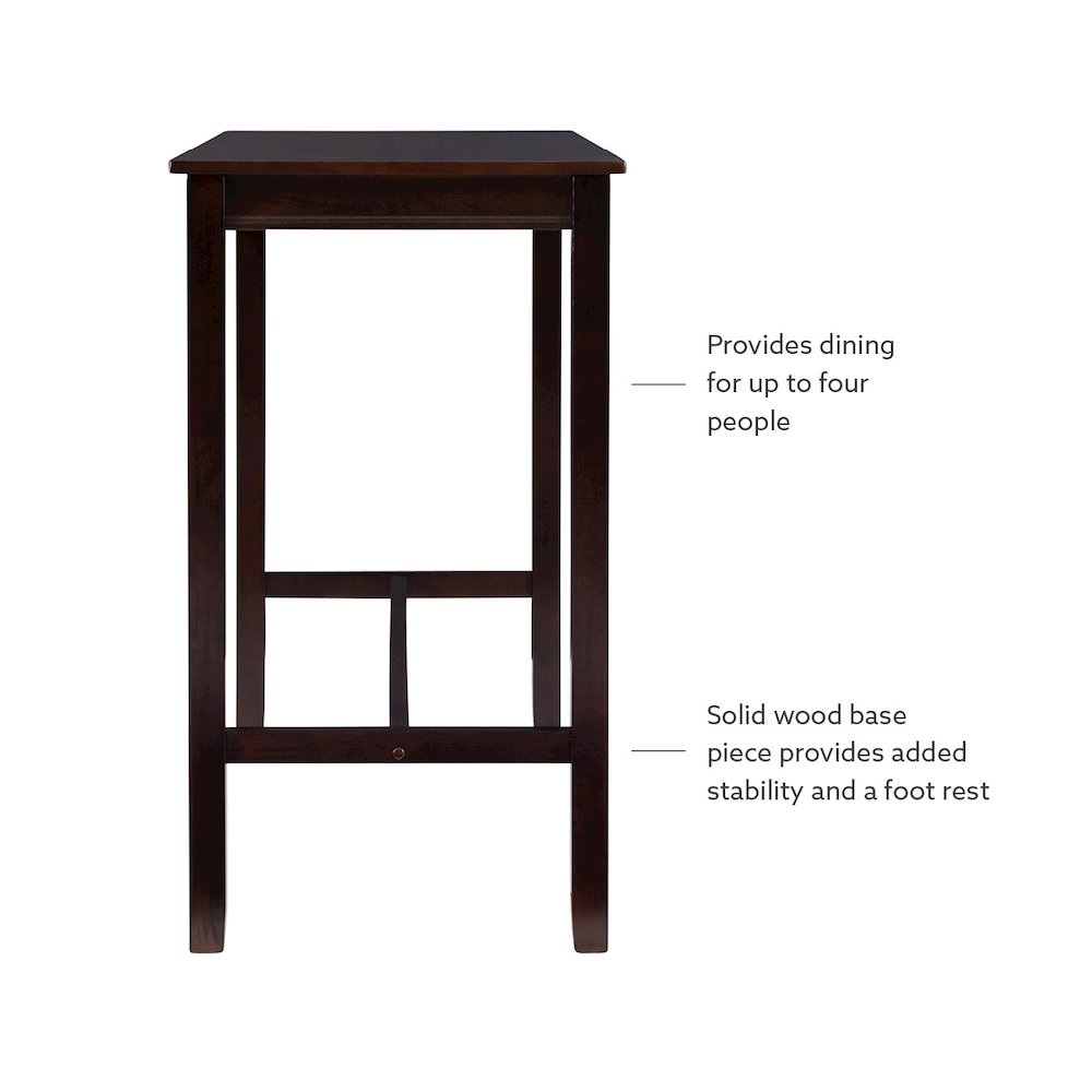 Claridge 42 Inch Bar Height Pub Table, Walnut. Picture 8