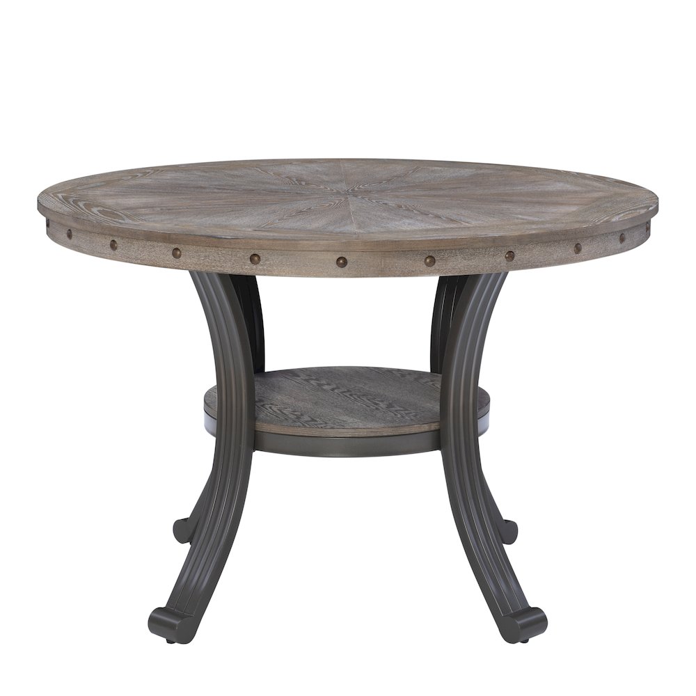 Franklin -45 inch Round Dining Table Pewter. Picture 1
