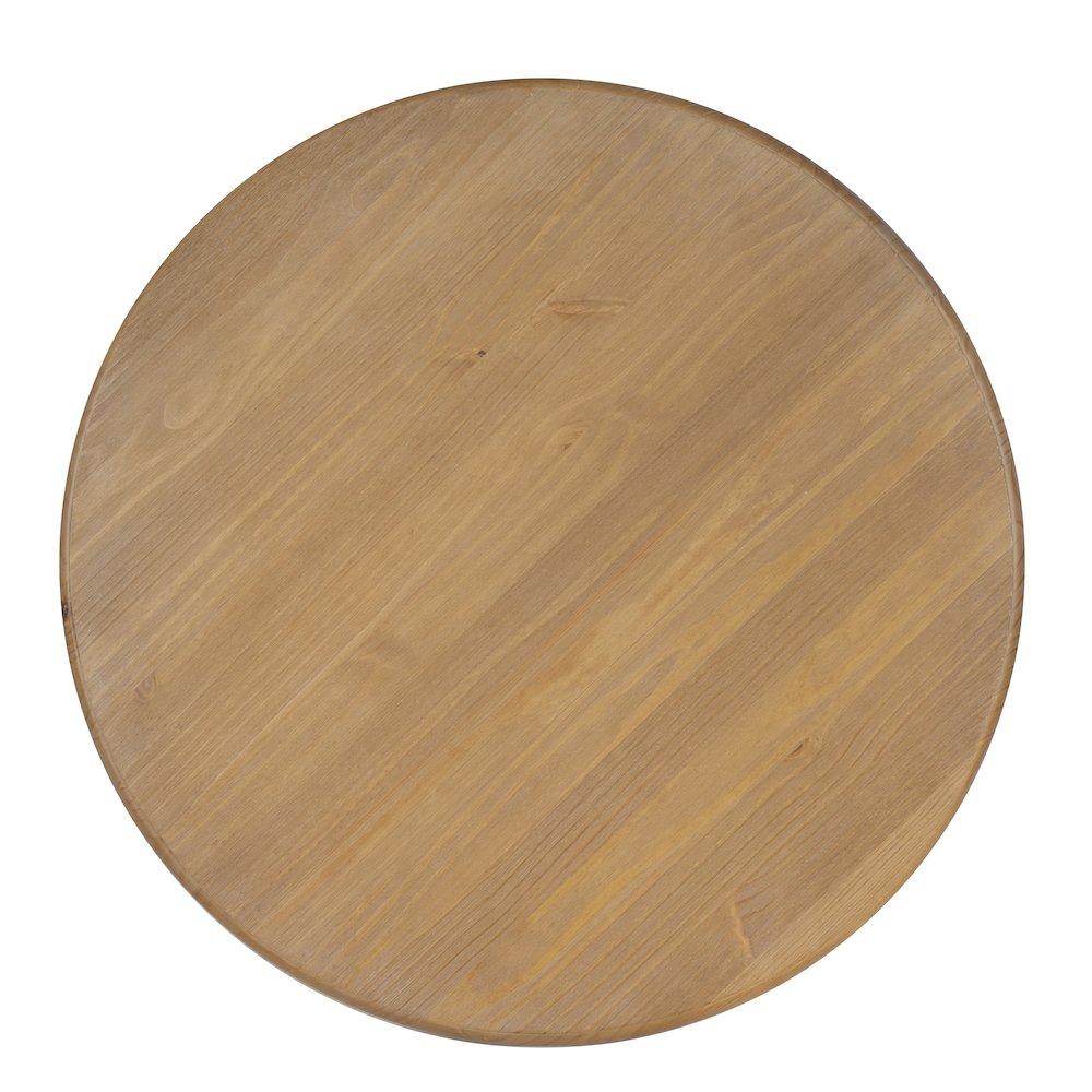 Tobin Pedestal Dining Table, Natural And White. Picture 6