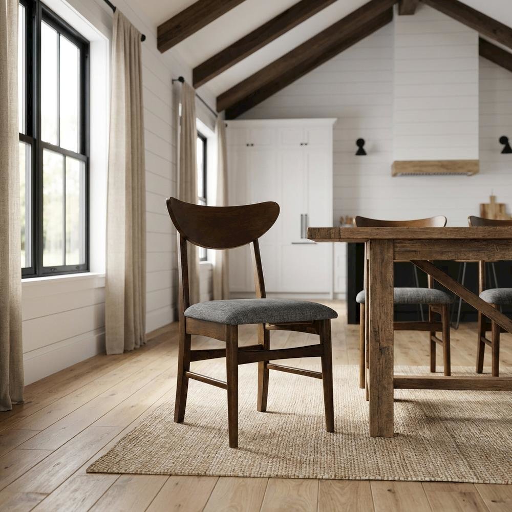 Wood Dining Chair Set with Comfortable Backrest and Sturdy Frame. Picture 2
