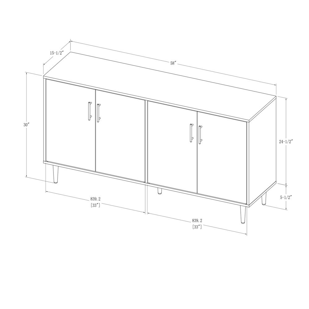 58" Two-Tone Modern Bookmatch Buffet. Picture 5