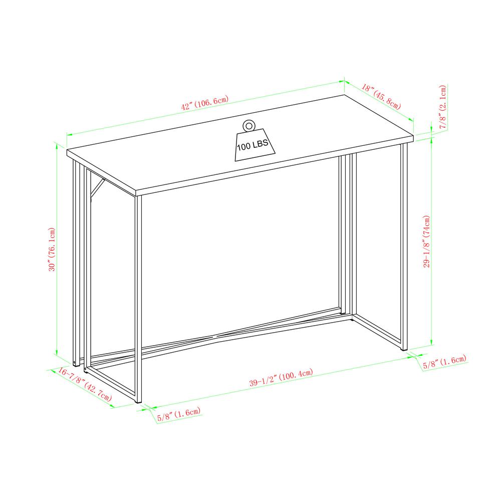 Luxe 42" Y-Leg Writing Desk - Dark Walnut. Picture 1